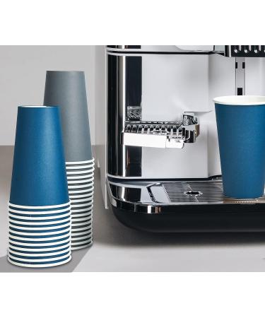 100 Pack 20 oz Blue & Gray Paper Coffee Cups with Lids - Disposable Drinking Cups for Hot/Cold Coffee, Water, Juice, Tea - Ideal for Home, Restaurant, Store, Cafe - Buy Online on GoSupps.com