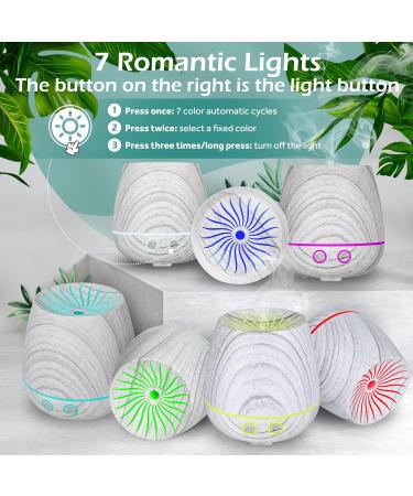 Aroma Diffuser & 120ml Humidifier - Ultrasonic Aromatherapy Oil Fragrance Lamp with 7 Color LED Light - Wood Grain Design for Home & Office - Buy Online on GoSupps.com