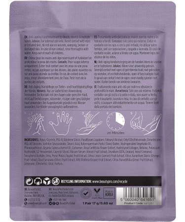 BeautyPro Hand Therapy Hand Mask with Collagen & Argan Oil - Moisturizing Gloves Treatment for Cracked, Dry Hands - Safe for Natural and Extension Nails - Buy Online on GoSupps.com