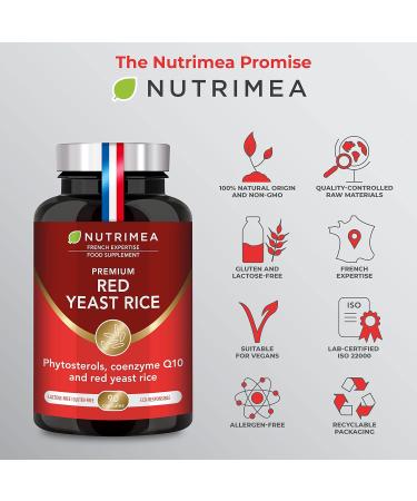 Red Yeast Rice Premium with Monacolin K 2 8mg, Coenzyme Q10, and Pine Phytosterols - 90 Capsules - Buy Online on GoSupps.com