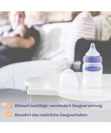 Lansinoh Glass Baby Bottles with NaturalWave Teats - Size S (160ml) & Size M (240ml) - Eco-Friendly Feeding Solutions for Babies - Buy Online on GoSupps.com