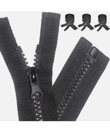 3 PCS 5 26 Inch Separating Zippers for Sewing Supplies Jacket-Bulk Zipper Replacement Kit for Coat Clothes DIY Craft 26 Black Plastic Zipper Sewing Assorted Lengths Shirt Bags Pillow Tent Tailor 3 PCS 5 26 Inch Jacket...
