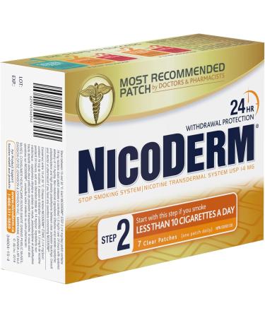 Nicoderm Step 2 Clear Patches Quit Smoking and Smoking Cessation Aid 14 mg of Nicotine/Day 7 Count Step 2 7 Patches - Buy Online on GoSupps.com