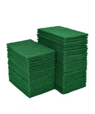 YoleShy 80 PCS Scouring Pad, Dish Scrubber Scouring Pads,4.5 x 6 inch Green Reusable Household Scrub Pads for Dishes, Kitchen Scrubbers & Metal Grills