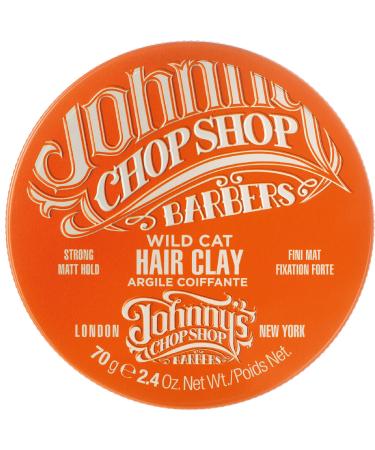 Johnny's Chop Shop Men's Ultimate Wild Cat Hair Clay-Styling Strong Hold, Molding, Matte Finish, Natural Look, Non Greasy, Reworkable 2.46 oz (Pack of 1)