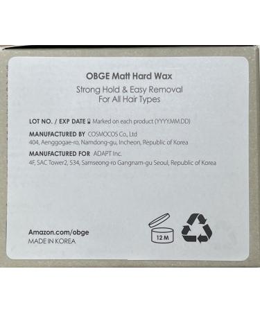 OBgE Matte Hard Wax (4.2oz) - Ultra Strong Hold Hair Wax for Short Hair | Natural Matte Finish for Men & Women - Buy Online on GoSupps.com