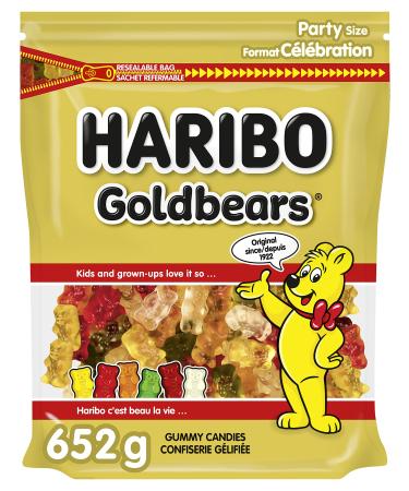 Haribo Goldbears Gummy Candy 6 Fruity Flavours No Artificial Colours - 652g Bag Mixed-Fruit 652 Gram (Pack of 1)