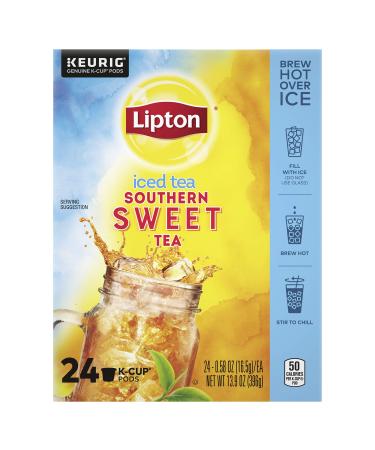 Lipton Iced Tea K-Cup Pods, Southern Sweet Black Tea, 24 Pods Refresh Sweet