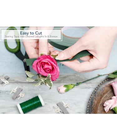Royal Imports Floral Tape Green Waterproof Adhesive Wrap for Bouquets - 0.25 Inch Wide (60 Yd/180 Ft) - 1 Roll - Buy Online on GoSupps.com
