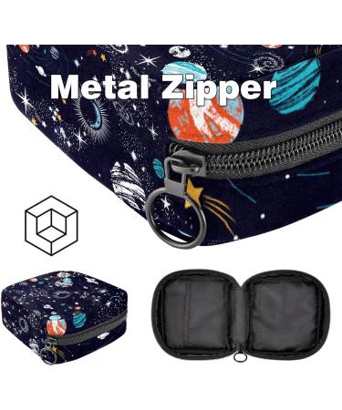 Stylish Menstruation Pad Bag with Zipper - Galaxy Space Design for Women & Girls | Tampon & Napkin Storage - Buy Online on GoSupps.com