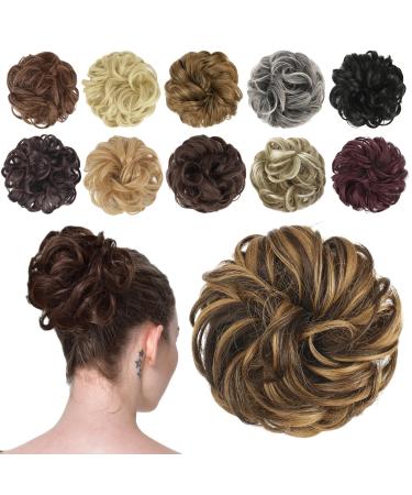 Fine hair part with rubber band dutt hair part hair tie lured hair curly hair extension hair extension ponytail hair parts for women girls chocolate brown mix caramel blonde 38g chocolate brown highlighted caramel blonde 38 g - Buy Online on GoSupps.com