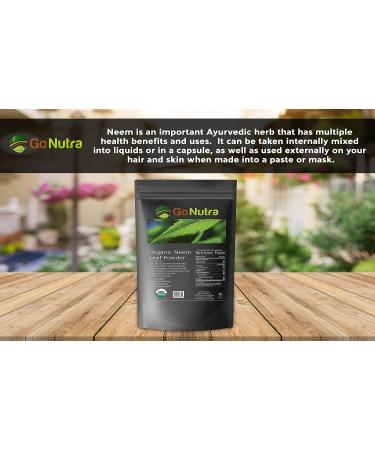 Organic Neem Powder 8 oz - Pure India Neem Powder for Hair, Skin & Teeth | Azadirachta Indica - Buy Online on GoSupps.com
