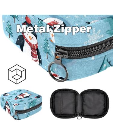 Women's Menstrual Cup Storage Bag - Travel Organizer with Christmas Snowman Pattern | Large Capacity Makeup & Bandage Holder (Pack of 1) - Buy Online on GoSupps.com