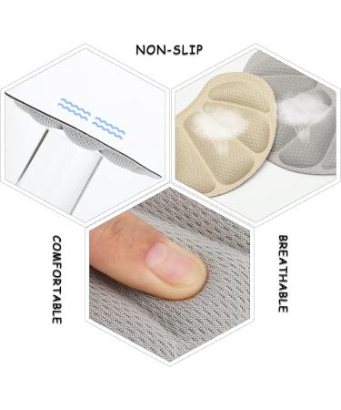 PROUSKY Heel Cushion Inserts - Beige Grey Shoe Pads for Loose Shoes - Anti-Slip Foot Insoles for Women Men - Buy Online on GoSupps.com