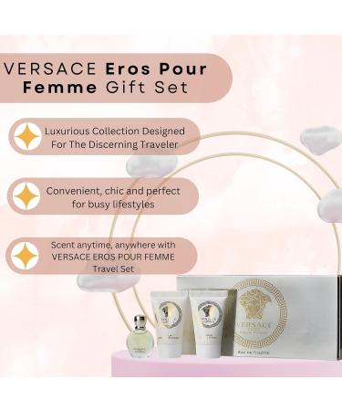 Versace Eros Pour Femme Perfume for Women Travel Mini Gift Set- EDP Shower Gel Body Lotion - Buy Online on GoSupps.com