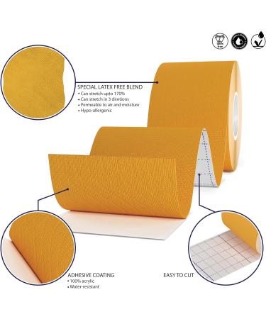 Titanium Sports Kinesiology Tape - 5m Roll for Support & Muscle Recovery in Orange - Buy Online on GoSupps.com