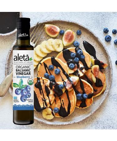 Aleta Organic Blueberry Infused Balsamic Vinegar 8.45 oz - Perfect for Salad Dressings, Vinaigrettes, Pasta, Desserts & Cocktails - Buy Online on GoSupps.com