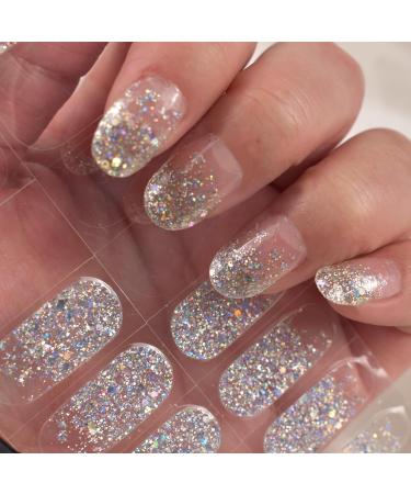 Buy Semi Cured Gel Nail Strips | Glitter Sequins Nail Stickers & Transparent Full Nail Wraps for Stunning Nail Art Design - International Shipping Available - Buy Online on GoSupps.com