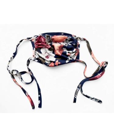 Star Vixen Washable Fashion Face Mask - Navy/Floral Design | One Size Fits All | Shop Internationally - Buy Online on GoSupps.com
