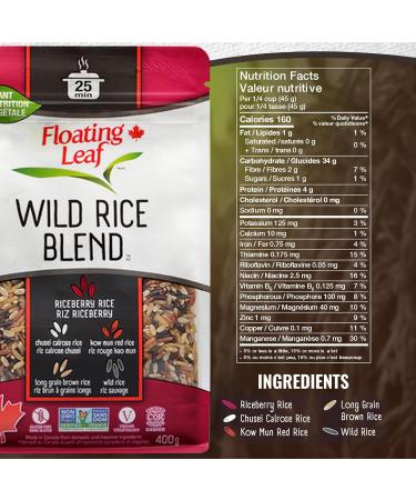 Pack of 3 x 400g Wild Rice Blend with Long Grain Brown Rice Chusei Calrose Rice Riceberry Rice Black Rice Kow Mun Red Jasmine Rice Non Gluten Non-GMO Kosher and Vegan - Floating Leaf - Buy Online on GoSupps.com