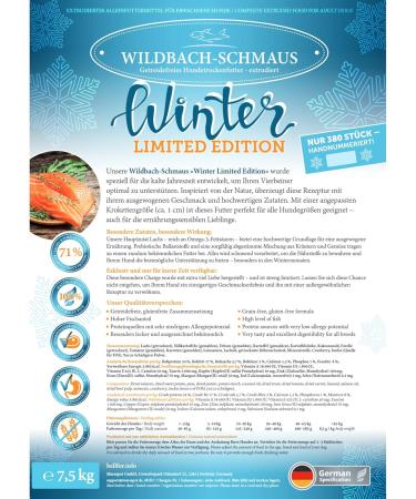 Wildbach-Schmaus Winter Limited Edition - Grain-free dry food with salmon and trout for energy and protection during the cold season 7.5 kg - Buy Online on GoSupps.com