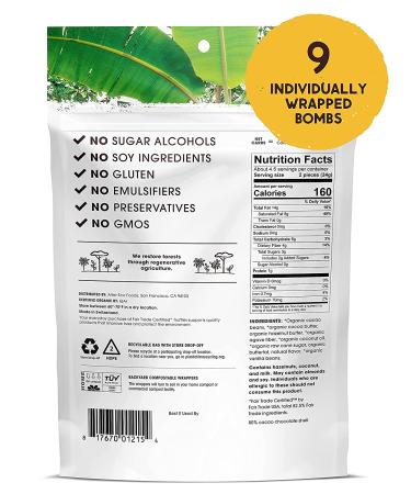 Alter Eco Organic Dark Chocolate Hazelnut Butter Bombs - 3.8 oz (108g) | Indulgent & Healthy Snack - Buy Online on GoSupps.com