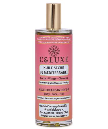 Dry Mediterranean oil Hair Face Body Bio-Argan Avocado nourishes moisture regenerated and protects your skin silicone-free 99.5% naturally 100 ml spray.