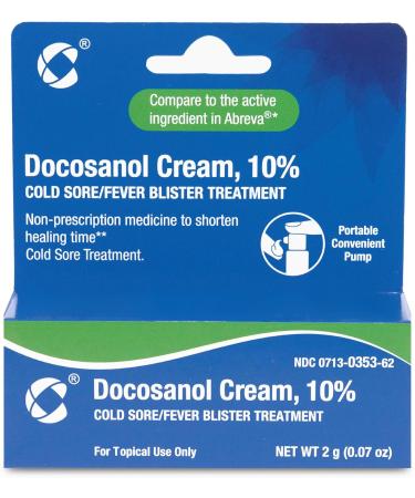 Cosette Cold Sore/Fever Blister Treatment for Face or Lips with Docosanol Cream 10% - Treatment Cream for Cold Sore/Fever Blister - 0.07 oz Pump Bottle (2) - Buy Online on GoSupps.com