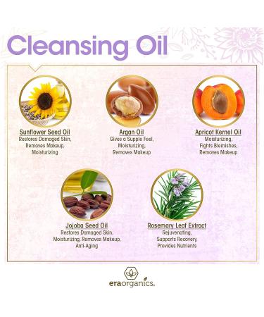 Era Organics Facial Cleansing Oil Makeup Remover with Organic Argan Oil & Jojoba Oil - Buy Online on GoSupps.com