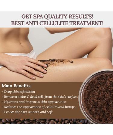 Brazilian Belle Exfoliating Coffee Scrub - Anti-Cellulite & Firming Body Scrub with Natural Dead Sea Salt & Arabica Coffee (8.1 oz) - Shop Now for International Shipping - Buy Online on GoSupps.com