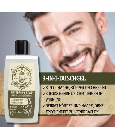 Men's Master 3-Part Daily Set | 24-Hour Antiperspirant Anti-Aging Cream Shampoo & Facial Care | Perfect Gift Set for Him - Buy Online on GoSupps.com