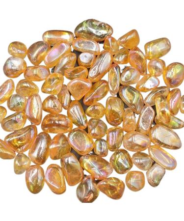 Natural Crystal Rough 3pcs Electroplated Natural Clear Quartz Crystal Tumbled Stones Minerals Home Decor Gift 20-30mm dingchi (Color : Orange Clear Tumbled Size : 3pc) 3pc Orange Clear Tumbled