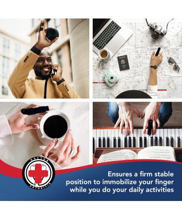 Doctor Developed Finger Splint & Handbook - Trigger Finger Arthritis RSI - Fits Ring Index Pinky & Middle - 2 sizes (Black S/M) Finger Splint - Black S/M - Buy Online on GoSupps.com