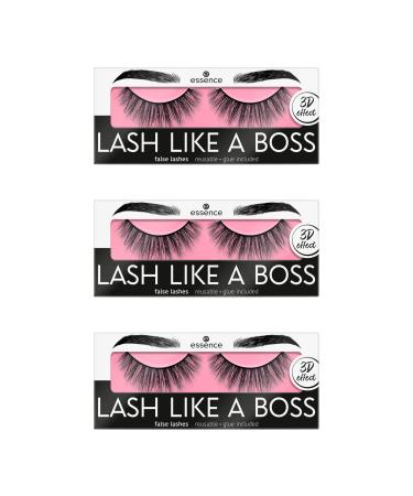 Essence lash like a boss false lashes artificial eyelashes No. 05 black long -lasting volume -giving vegan without microplastic particles nanoparticles free without perfume 3 Pack (3x1 pair) - Buy Online on GoSupps.com