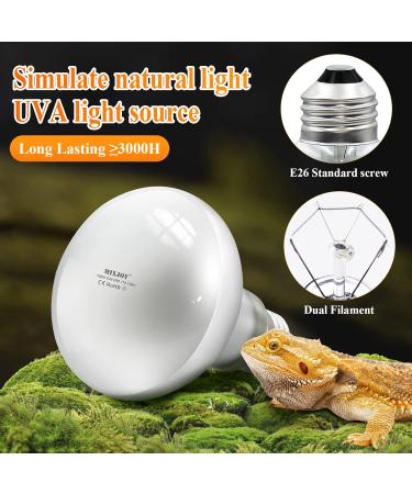 MIXJOY 2 Pack Reptile Heat Lamp 100W UVA Daylight Basking Spot Light Amphibians Basking Bulbs Heat Lamps Heat Lamp Bulbs for Reptiles Lizard Tortoise Bearded Dragon - Buy Online on GoSupps.com