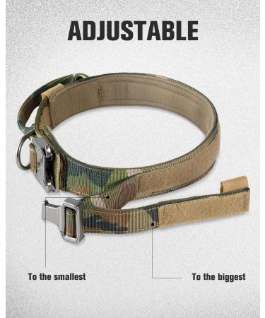 Joyal Tactical Dog Collar - Medium-Sized Camouflage Dog Collar with Handle & QR Code for Secure Pet Identification - Buy Online on GoSupps.com
