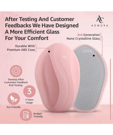 ADMORA Crystal Hair Remover - Nano Crystal Exfoliation Tool for Painless Hair Removal, Men & Women - Fast, Easy & Gentle Stone for Silky Smooth Skin - Pink - Buy Online on GoSupps.com