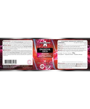 Inositol Duo 120 Capsules V g tales - Myo-Inositol + D-chiro-inositol - 615 mg par capsule - 4 mois d'approvisionnement - Suppl ment de Vitamine B8 - par Apollo's Hegemony - Buy Online on GoSupps.com