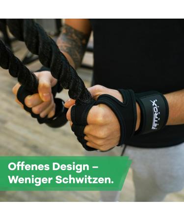 NetroxSports Training Gloves with Wrist Support - Bodybuilding Weight Lifting & Fitness Gloves for Men & Women - Optimal Wrist Protection in Schwarz L - Buy Online on GoSupps.com