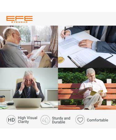 Shop Efe 4-Pack Reading Glasses for Men & Women | Vintage Rectangular Design | Lightweight & Convenient | Multi-Colored | 2.5x Magnification - Buy Online on GoSupps.com