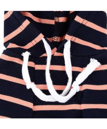 Zweitea Striped Hoodie for Small to Medium Dogs | Soft Short Sleeve Puppy Sweatshirt | Navy Blue Dog Clothes - Buy Online on GoSupps.com