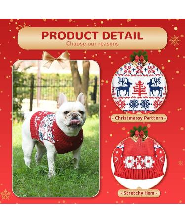 Cozy Christmas Dog Sweater - Warm Turtleneck Knitwear for Puppies | Snowflake Elk Pattern | Perfect Holiday Gift - Buy Online on GoSupps.com