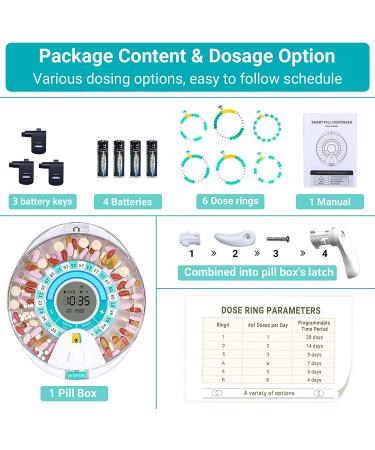 Zoksi Bluetooth Smart Automatic Pill Dispenser - 28 Compartments Medicine Organizer - Elderly Medication Dispenser with App Alarm - 10.28 x 9.25 x 3.54 Inch - Buy Online on GoSupps.com