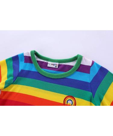 Mud Kingdom Little Boys Green Rainbow Stripe T-Shirt | 12-18 Months | Long Sleeve - Buy Online on GoSupps.com