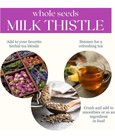 Organic Milk Thistle Seeds 500g Whole Seeds Premium Silybum Marianum (Blessed Thistle) Silymarin Seeds Herbal Tea & Culinary Use Loose Thistle Seeds | DRAGONFLY HERBS - Buy Online on GoSupps.com