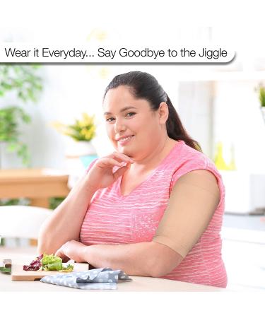 Arm Slimming Shapers for Women - Upper Arm Compression Sleeves for Toning - 2 Pairs (Black + Beige) - Ideal for Plus Size Women - Buy Online on GoSupps.com