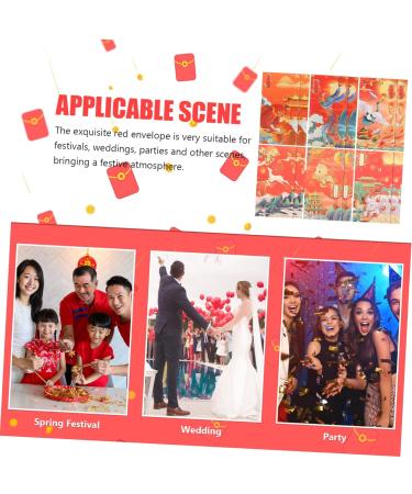ABOOFAN 60 Pcs Trendy Red Envelope Chinese Red Packets Red Envelopes Chinese Lucky Money Envelopes Chinese Red Envelope Chinese Festival Red Envelopes Paper Lunar Calendar Thousand Yuan - Buy Online on GoSupps.com