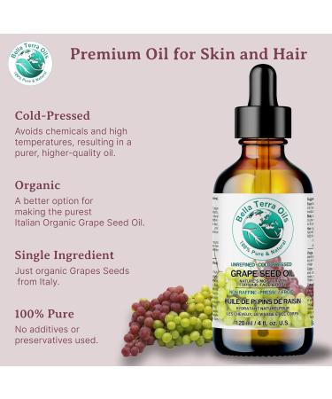 Pure Grape Seed Oil 236 ml Antioxidant-Rich Lightweight Radiant Skin Frizz-Free Hair Silky Touch Bella Terra Oils 236 ml (Pack of 1) - Buy Online on GoSupps.com