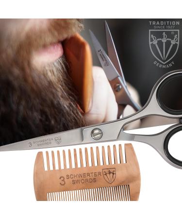 THREE SWORDS Stainless Steel Professional Beard Scissors & Comb Set - Perfect Grooming Tool for Men - Buy Online on GoSupps.com