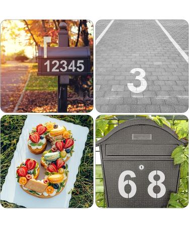 4 Inch Plastic Number Stencils Set - Reusable Digital Templates for Address, Cake, and Painting - Buy Online on GoSupps.com